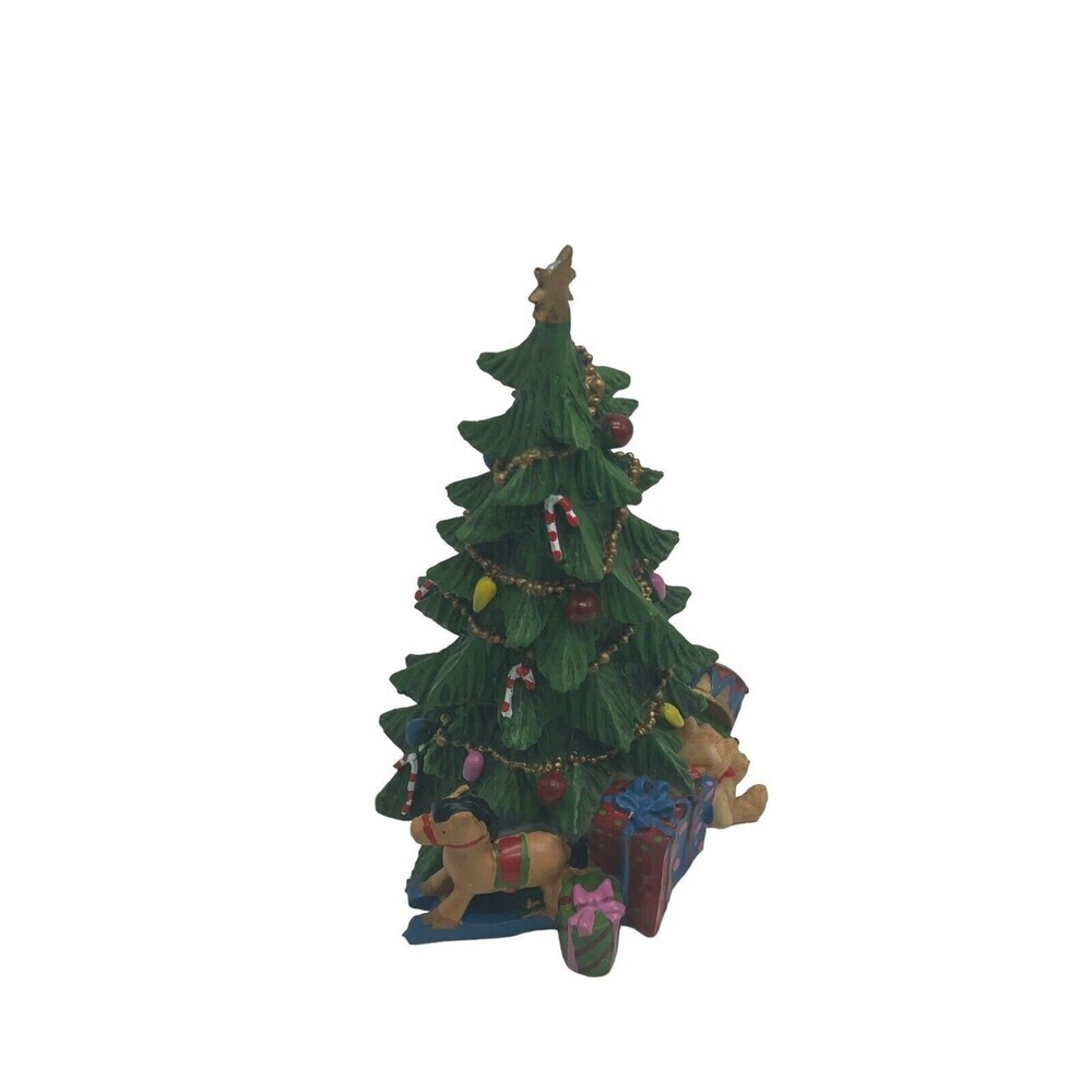 Resin 6.5 Decorated Christmas Tree With Presents Underneath by Collections Etc.